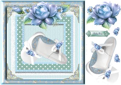 Baby Boy Booties Card Topper