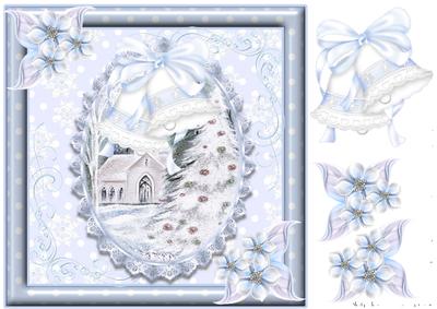 Beautiful Christmas Bells Topper with Winter Scene