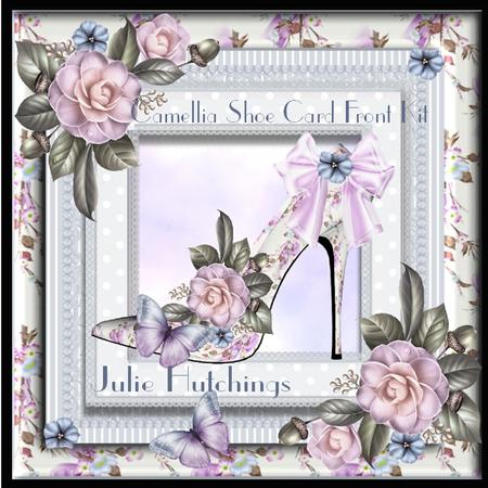 Gorgeous Camellia Shoe Card Front Kit