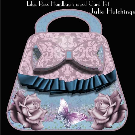 Beautiful Lilac Rose Handbag Shaped Card Kit