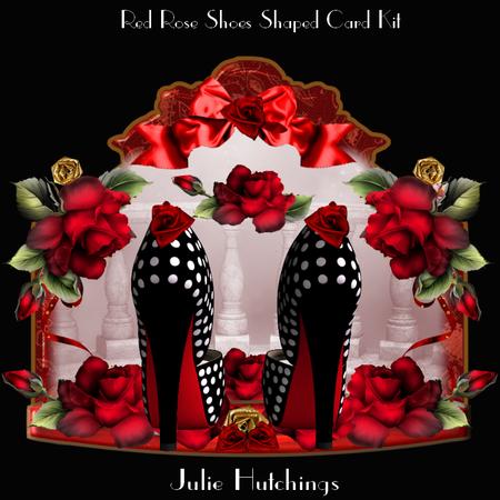 Gorgeous Red Rose Shoes Shaped Card Kit