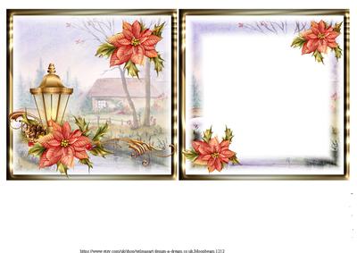 Insert to Compliment 6x6 Poinsettia Lantern Scene