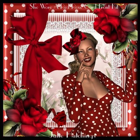 She Wore a Red Rose Card Front Kit