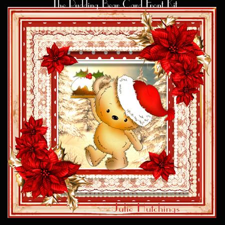 The Pudding Bear Card Front Kit
