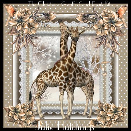 The Christmas Giraffes Card Front Kit