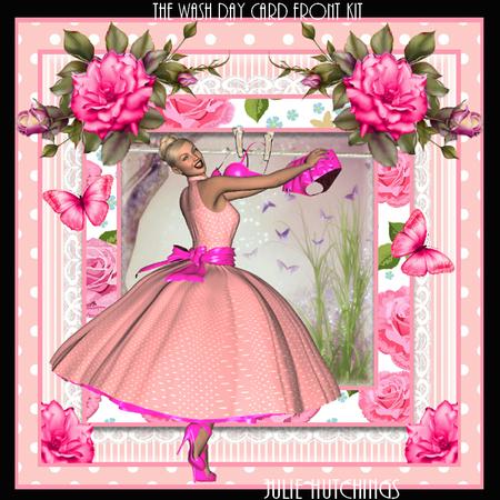 Beautiful Wash Day Card Front Kit