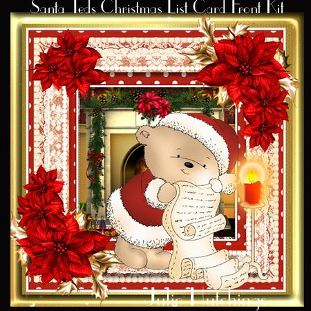 Santa Teds Christmas List Card Front Kit