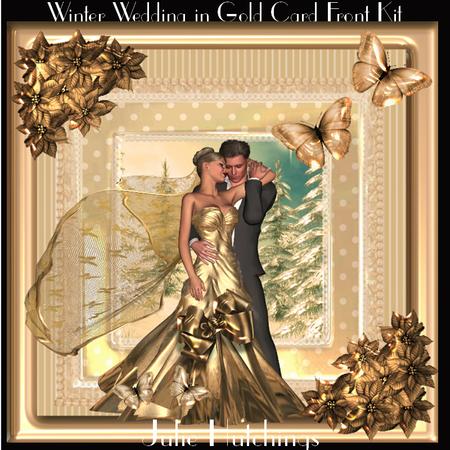 Winter Wedding in Gold Card Front Kit