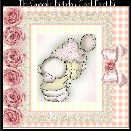 Cute Cupcake Birthday Card Front Kit