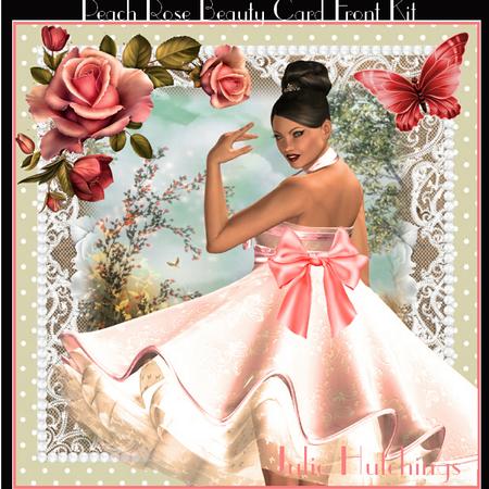 Peach Rose Beauty Card Front Kit