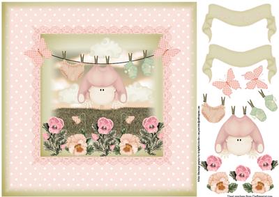 Beautiful Baby Girl Washing Line Topper