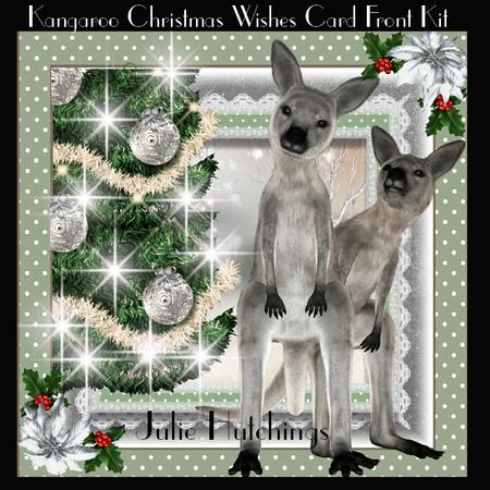 A Merry Kangaroo Christmas Card Front Kit