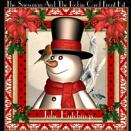 The Snowman and the Robin Card Front Kit