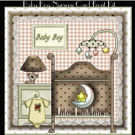Baby Boy Nursery Card Front Kit