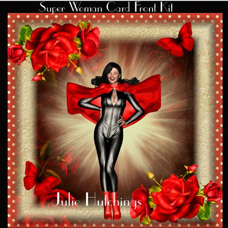 Super Woman Card Front Kit