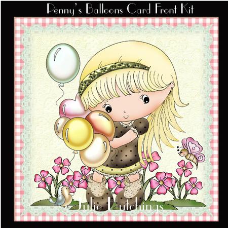 Cute Penny's Balloons Card Front Kit
