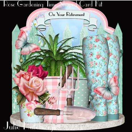 Rose Gardening Time Shaped Card Kit