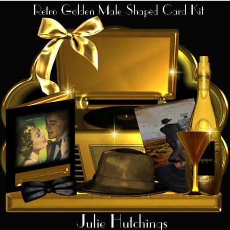 Retro Golden Shaped Male Card Kit
