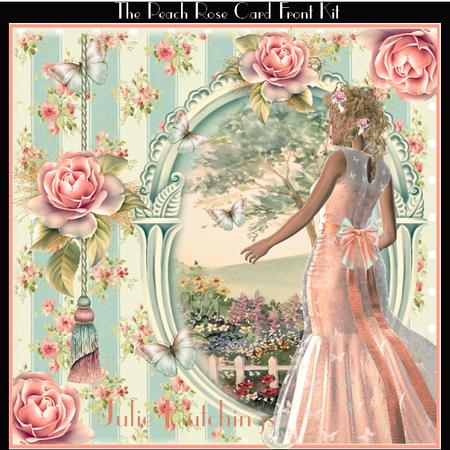 The Peach Rose Card Front Kit with Insert
