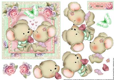 Sweet on You Cute 6x6 Card Topper with Decoupage