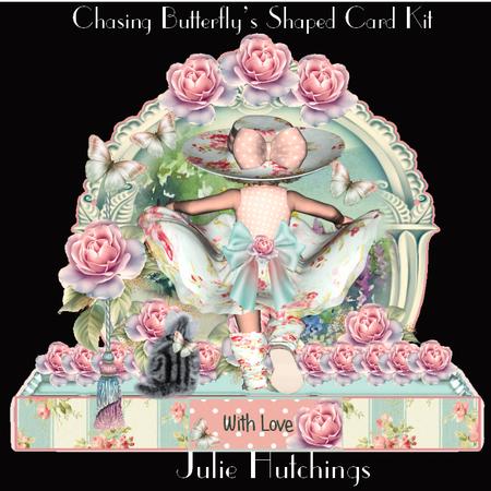 Cute Chasing Butterflies Shaped Card Kit