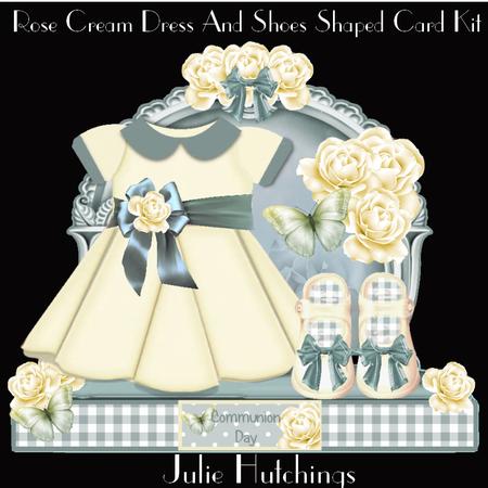 Rose Cream Dress and Shoes Shaped Card Kit