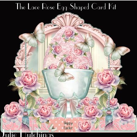 The Lace Rose Egg Shaped Card Kit
