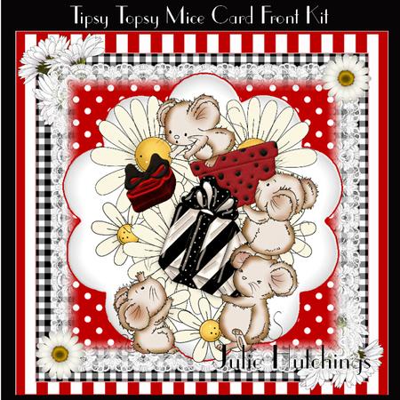 Tipsy Topsy Mice Card Front Kit