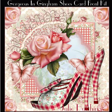 Gorgeous in Gingham Shoes Card Front Kit