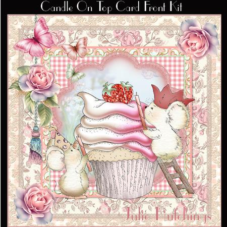 Cute Candle on Top Card Front Kit