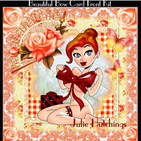Beautiful Bow Retro Style Card Front Kit