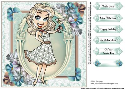 Chin Chin Darling! Quick Card Topper