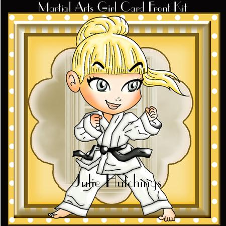 Martial Arts Girl Card Front Kit