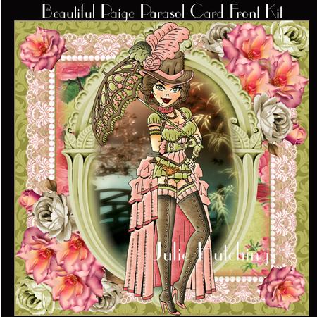 Beautiful Paige Parasol Card Front Kit