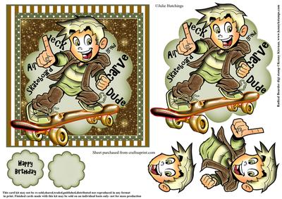 6x6 Radical Boarder Card Front Topper