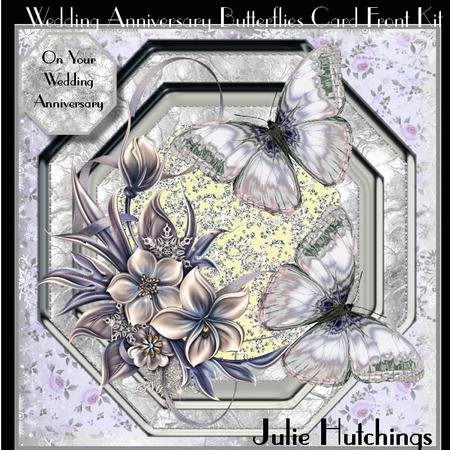 Wedding Anniversary Butterflies Card Front Kit