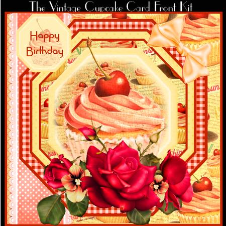 The Vintage Cupcake Card Front Kit
