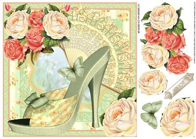 The Green Rose Shoes Topper 8x8
