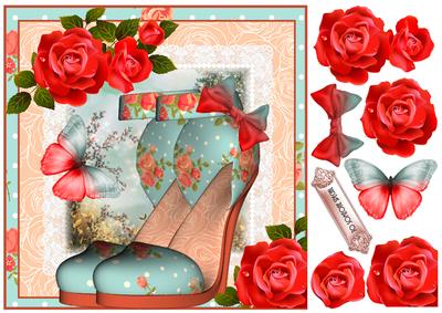 Beautiful Red Rose Shoes Topper
