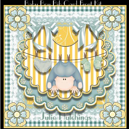 Beautiful Baby Boy Bib Card Front Kit