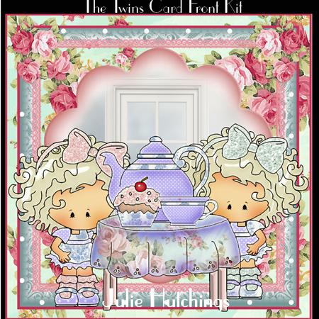 The Twins Tea Party Card Front Kit
