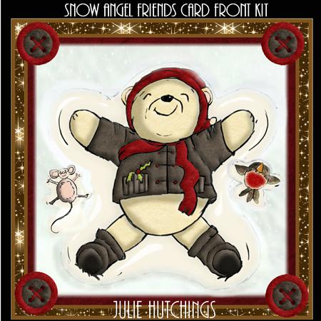 Snow Angel Friends Card Front Kit