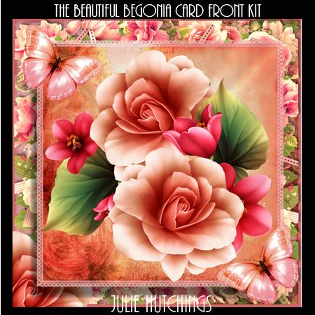 Beautiful Begonia Card Front Kit