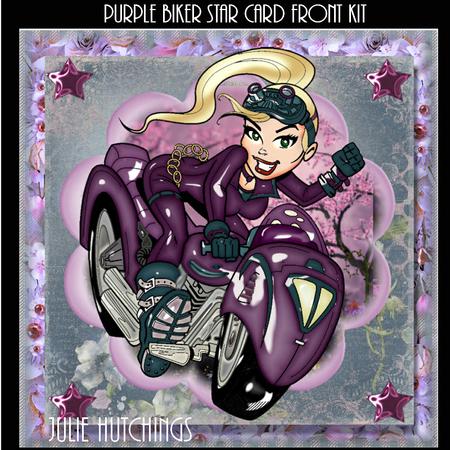 The Purple Biker Star Card Front Kit