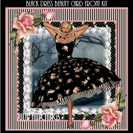 The Beautiful Black Dress Card Front Kit