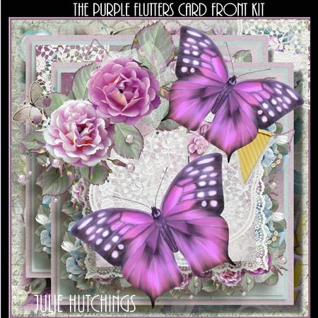The Purple Flutters Card Front Kit