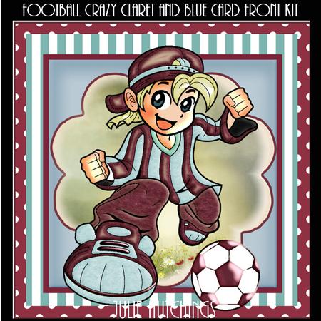 Football Crazy Claret and Blue Card Front Kit