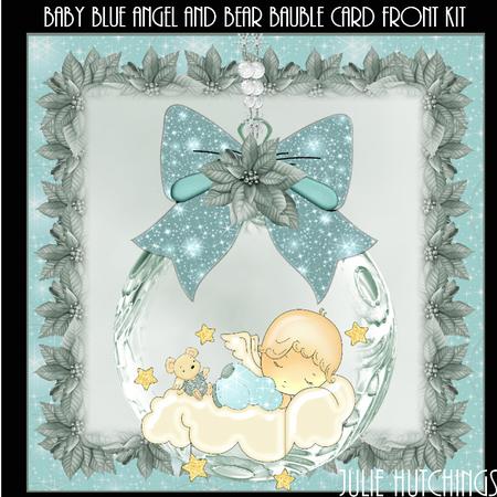 Baby Angel and Bear Card Front Kit