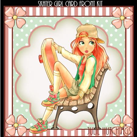 Skater Girl Card Front Kit