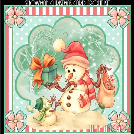 Snowman Christmas Card Front Kit